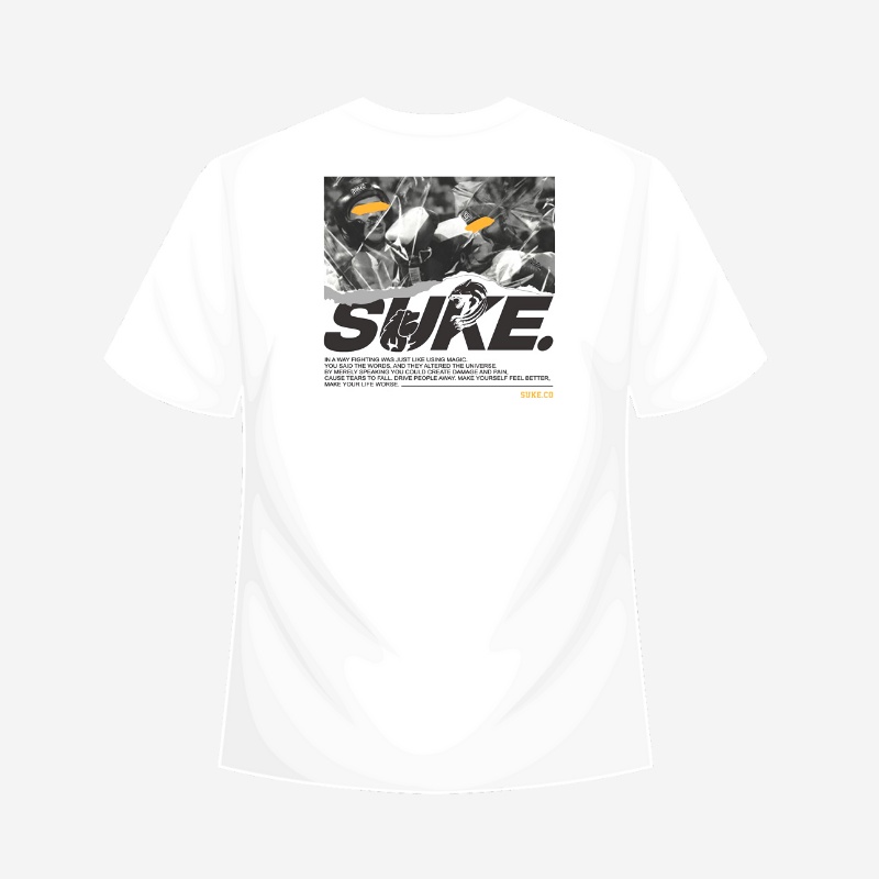 BAJU KAOS DISTRO PRIA SUKE ART Nf White