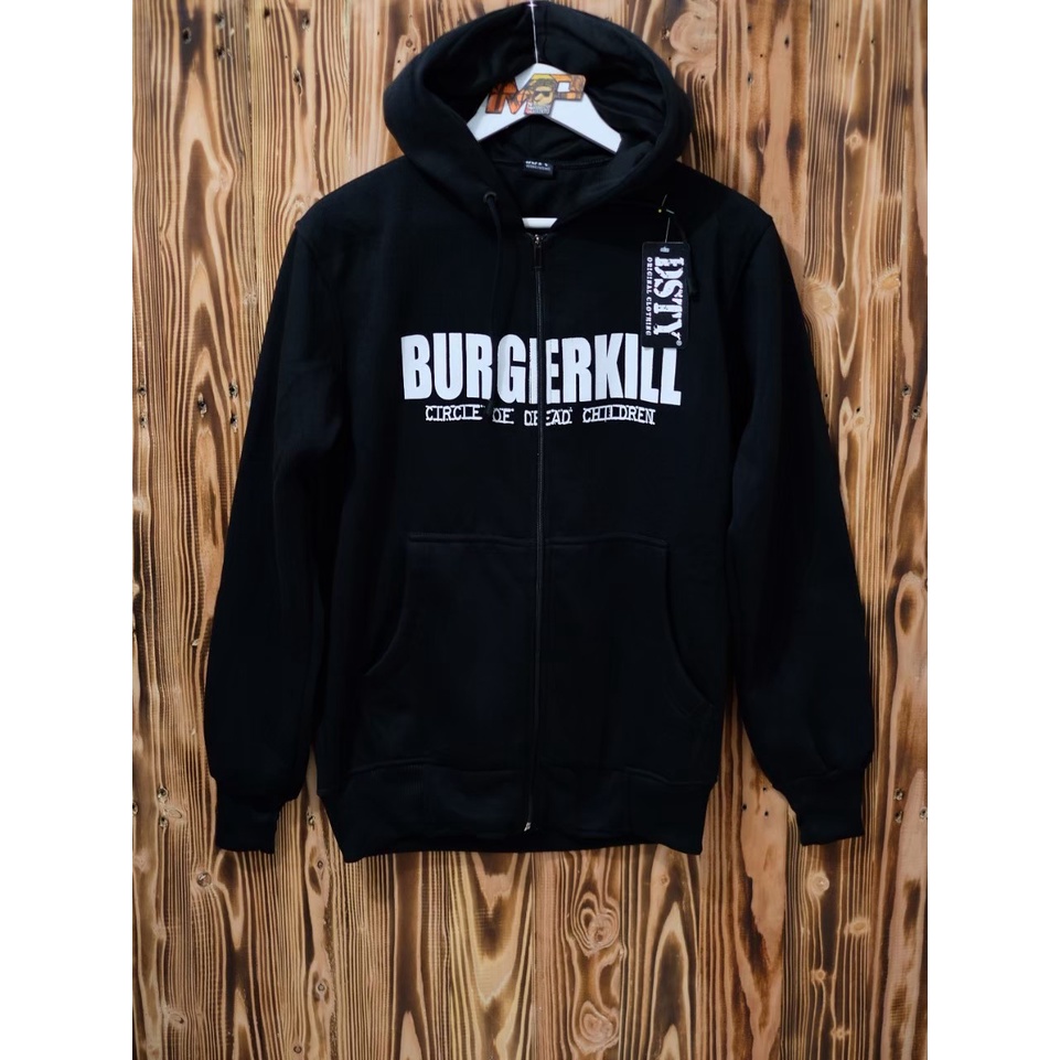 Sweater Hoodie Burgerkill Bahan Cutton Fleece Tebal