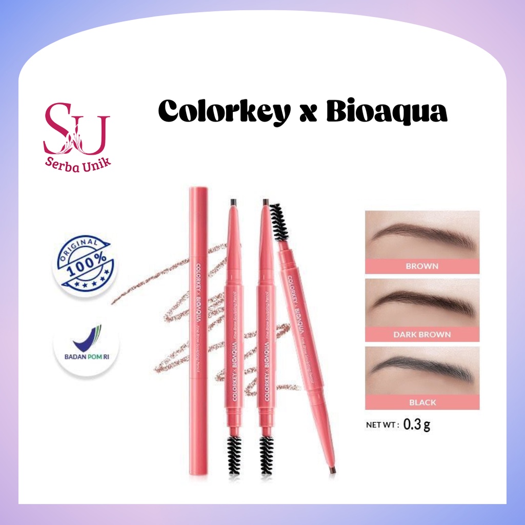 Colorkey X Bioaqua Stay On Lip Cream | Paint Your Brow Gel | Fine Brow Sculpting Pencil