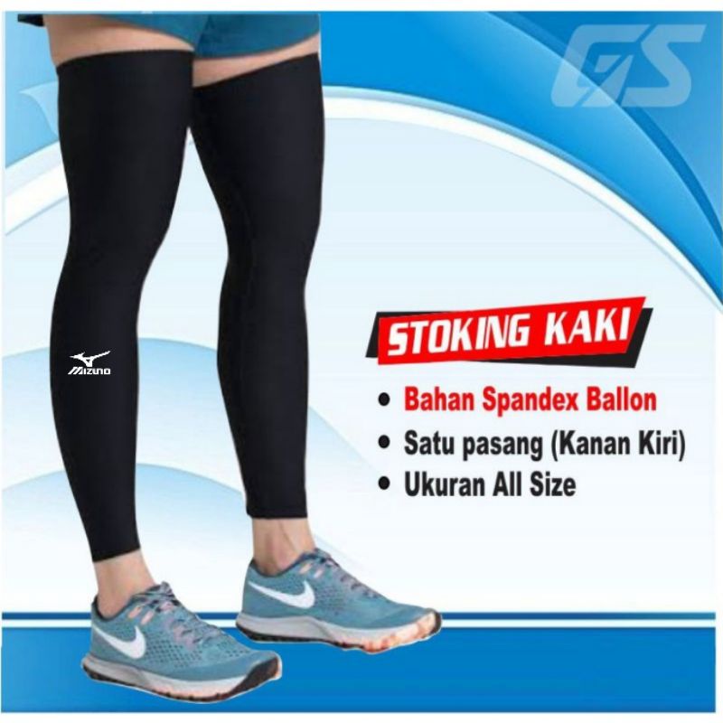 Stoking voli badminton sepak bola futsal deker kaki panjang manset