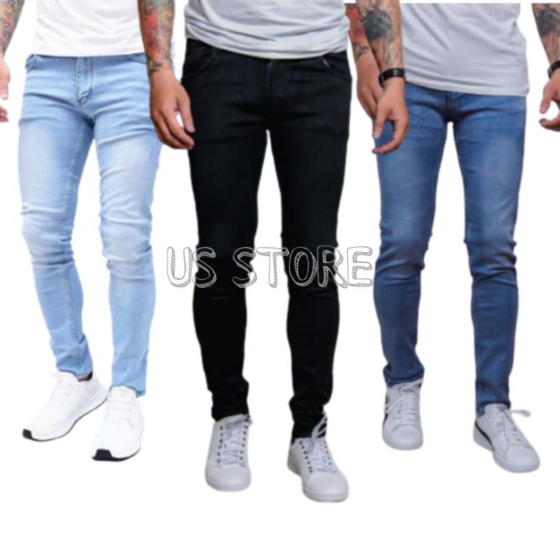 Celana Jeans Pensil Pria Jins Jean Panjang Laki Cowok Dewasa Slimfit Skinny Polos Distro Levis Lepis-1