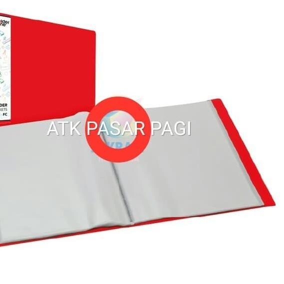

☏ Clear Holder Folio F4 FC isi 60 Display Book (Merah Red) FOLDER ONE ✾