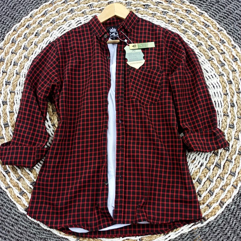 kemeja flanel pria wanita import lengan panjang kemeja flanel import