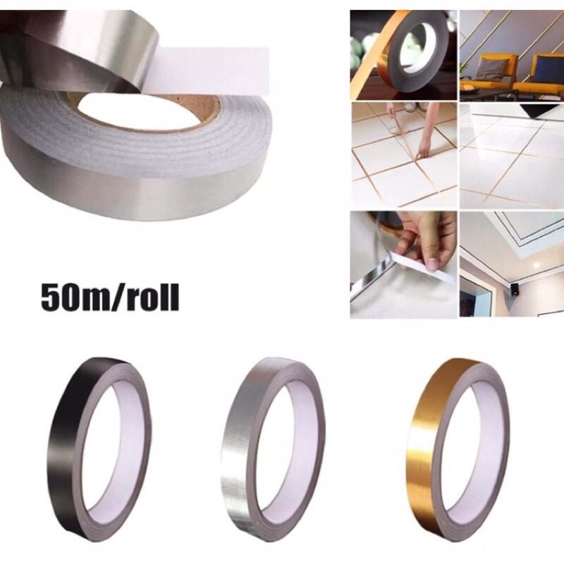 

50METER GULUNGAN STIKER 1CM-10CM pembatas natt keramik 50meter lebar 1cm