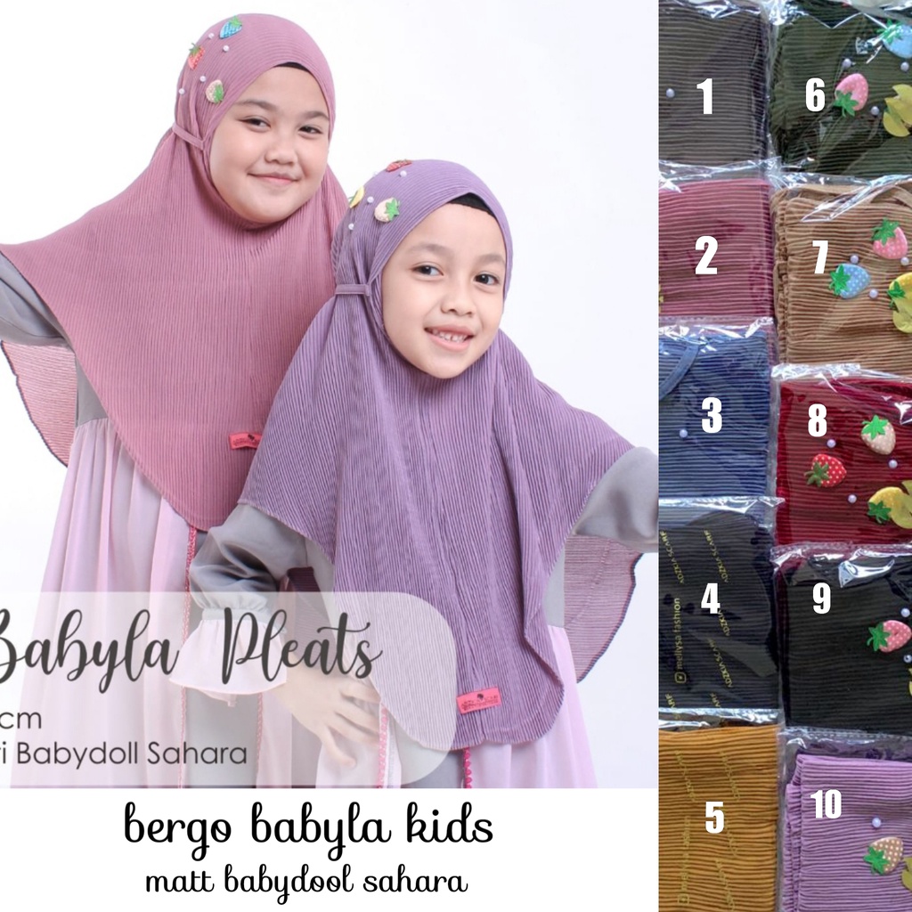 BERGOPLISKETBERRYKIDS/Kerudung Anak Plisket Murah Naqita Kids Strawberry Lucu Bagus Murah / Syria Pl