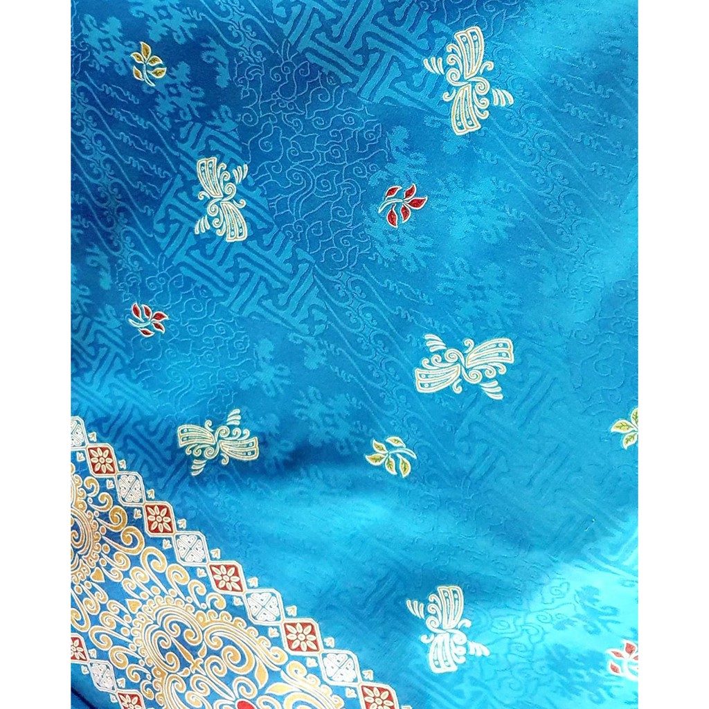 Kain Silk Batik Solo Biru Muda