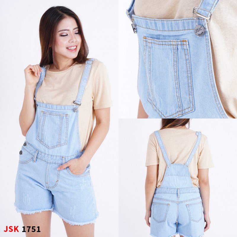 Jumpsuit Jeans Pendek Wanita Overall Pendek cewek jumpsuit wanita
