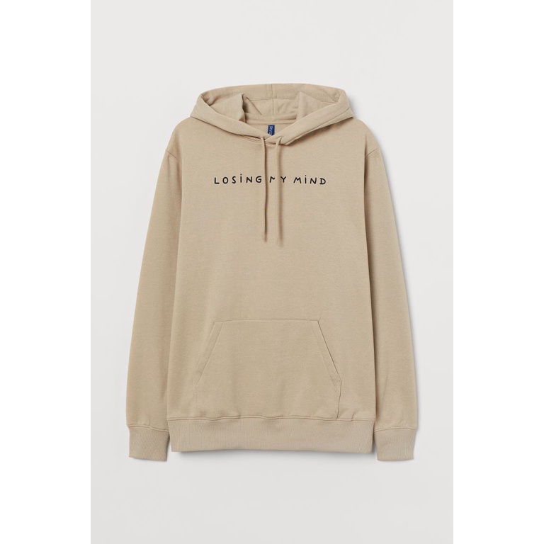 Hoodie H&amp;M Losing My mind Cream pria wanita Sweater Hnm losing my mind