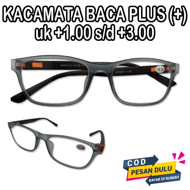 New! Kacamata Baca Plus Hiqh Quality (+) Korean Style  Pria &amp; Wanita +1.00 s/d +3.00 kacamata plus