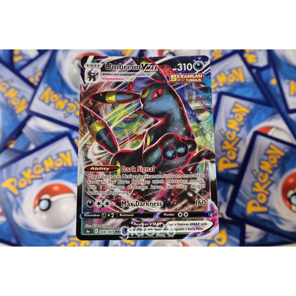 Kartu TCG Pokemon Umbreon Vmax Bahasa Indonesia Ori Termurah
