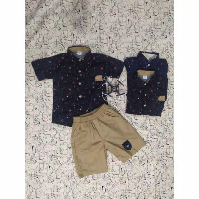 Setelan Kemeja Motif Garis Kotak [ Harga Termurah ]