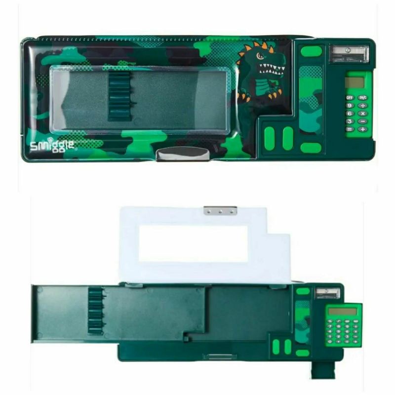 Smiggle Pop out with Window Pencil Case Kotak Tempat Pensil Jadul Rautan Kalkulator Dino Original