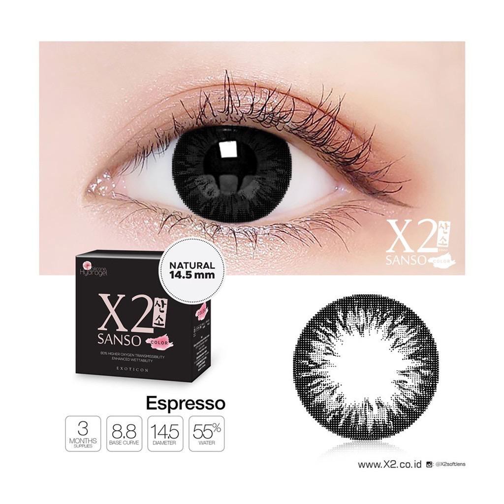 X2 Sanso Color Black Softlens hitam