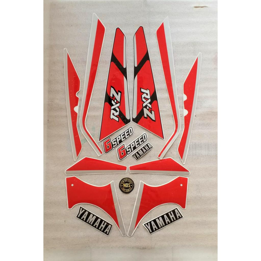 STRIPING STICKER STIKER LIST LIS LES BODY YAMAHA RXZ HITAM MERAH TAHUN 90 91 92 93 1990 1991 1992 19
