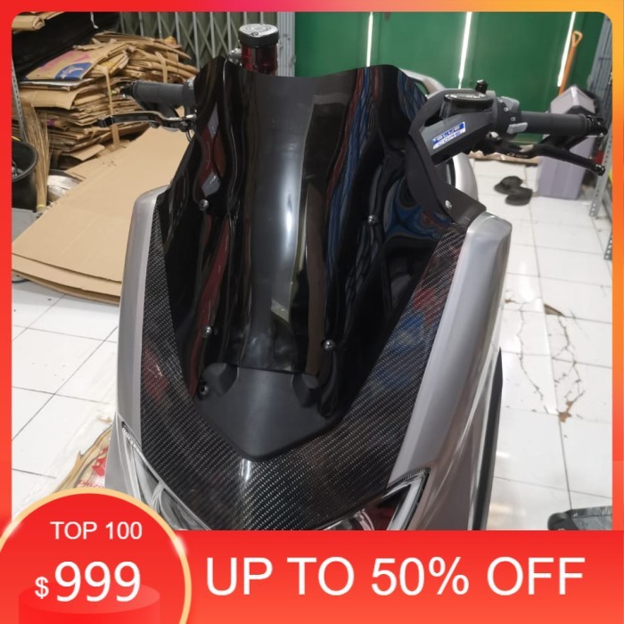 VISOR WINDSHIELD TAMENG ANGIN ALL NEW NMAX CONNECTED 2020 2021 OCITO POLOS 35 CM ASLI ORI SMOKE TOP