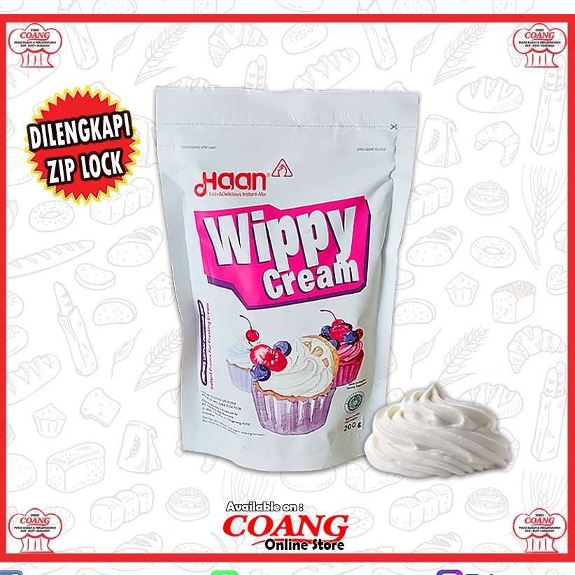 

HAAN WIPPY CREAM POUCH 200 GR - WHIPPED CREAM INSTANT PREMIX POWDER