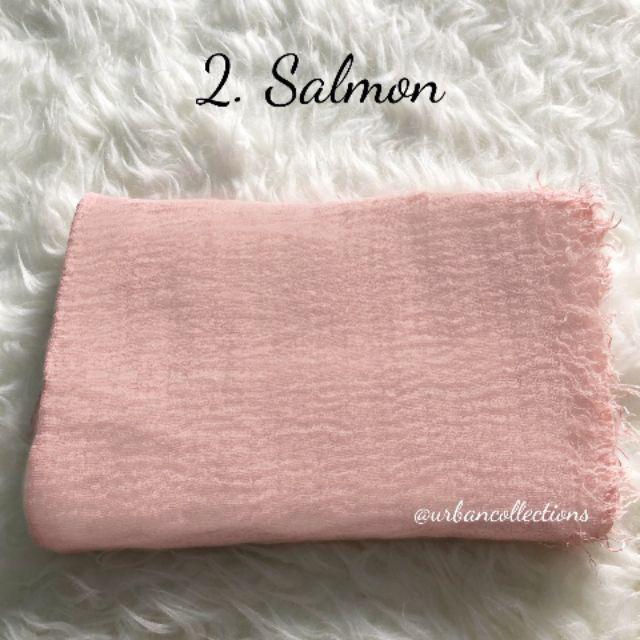 [COD] New premium crinkle hijab arabian shawl/pashmina rawis/hijab import hijab modis/arabian hijab-2. Salmon