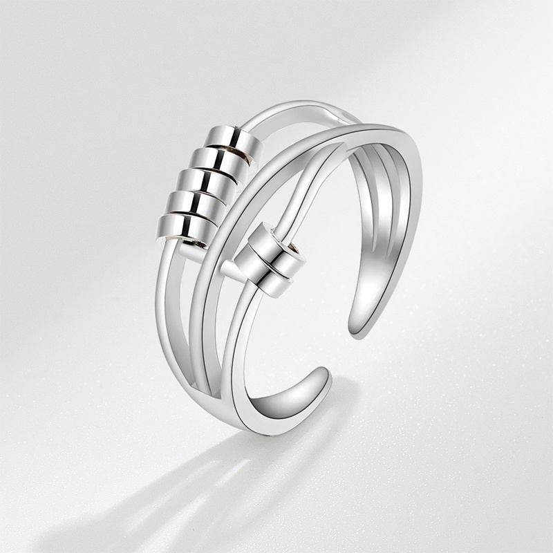 Cincin Fidget Spiral Bahan Metal Untuk Pria / Wanita