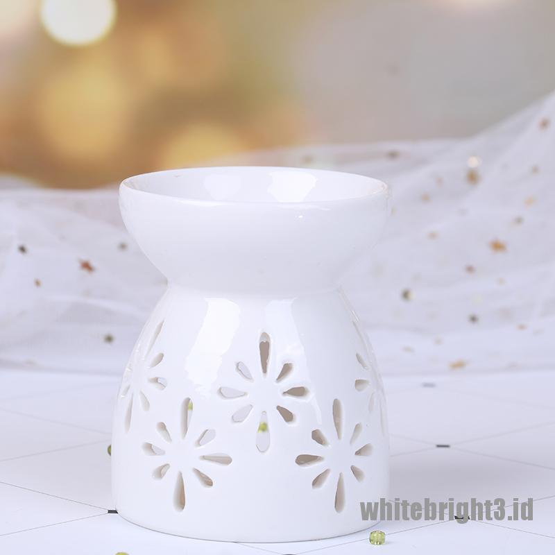 ❤White3 Warna Putih❤ Lampu Lilin Aromaterapi Minyak Esensial Bahan Keramik