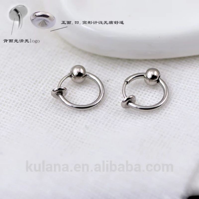 Anting Jepit hoop model bandul (tidak di lubangi )