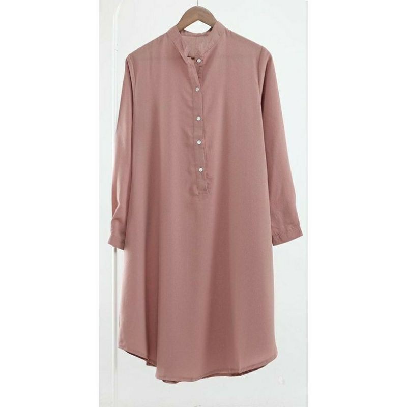 Baju Muslim Atasan Wanita Tunik Brilie Lengan Panjang Tunik Busui Size M, L, XL