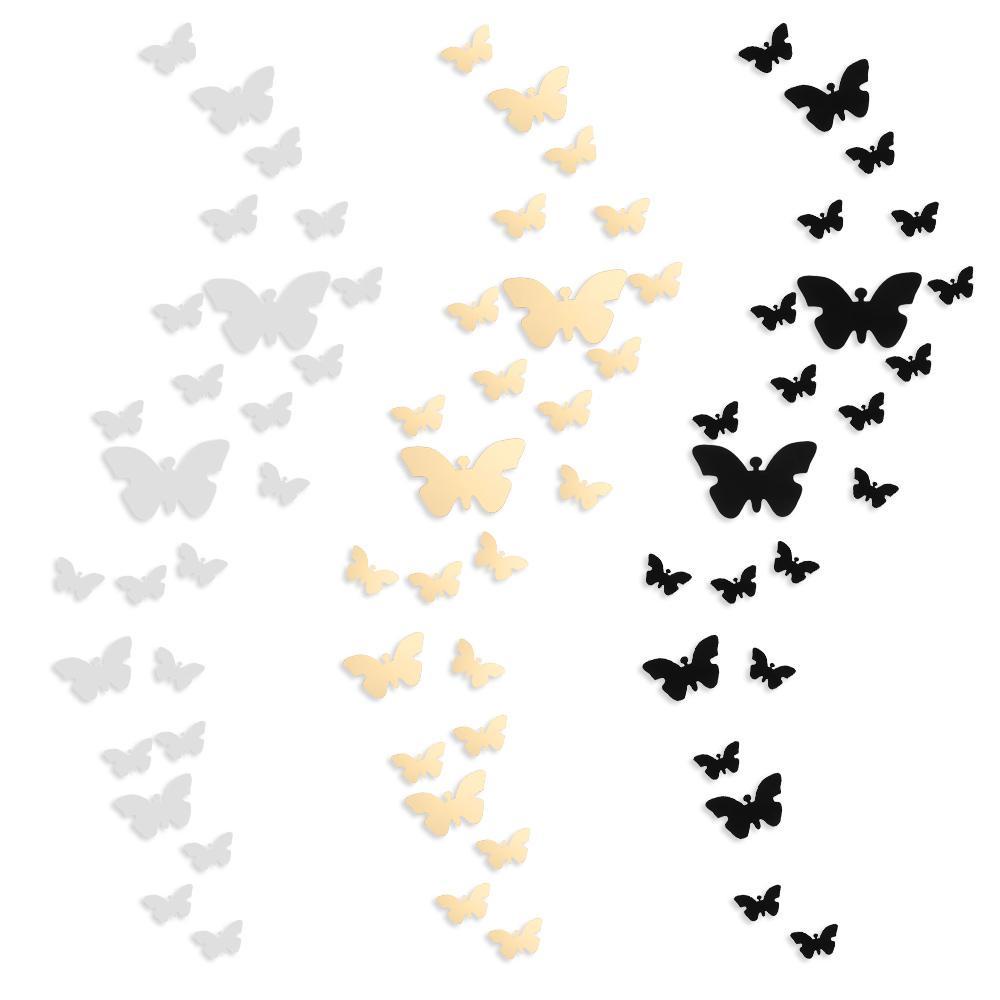 Populer 25PCS/Set 3D Kupu-Kupu Stiker DIY Pesta Pernikahan Nursery Kamar Tidur Kupu Decal