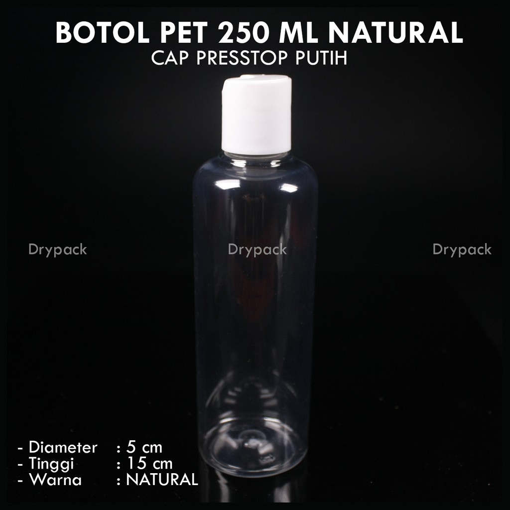 Botol PET 250 ML Natural Presstop