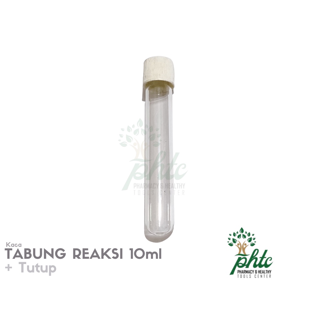 Tabung Reaksi 10ml + Tutup Ulir l Tabung Reaksi Kaca Tutup