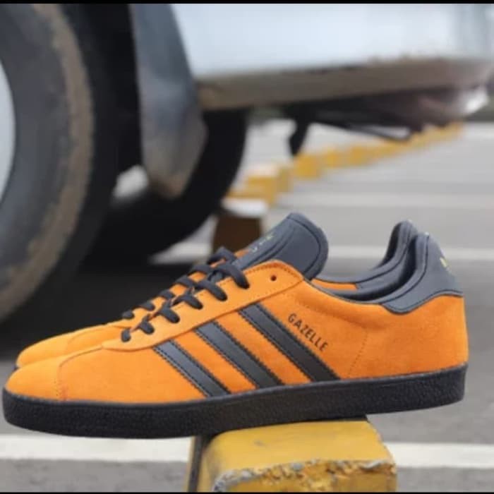 Sepatu Pria Adidas Gazelle Yellow Black Original Sneakers Cowok Keren