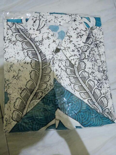 Kemeja Batik Pria Lengan Pendek Hem Atasan Batik Motif Perisai Seragam Murah Pekalongan M L Xl