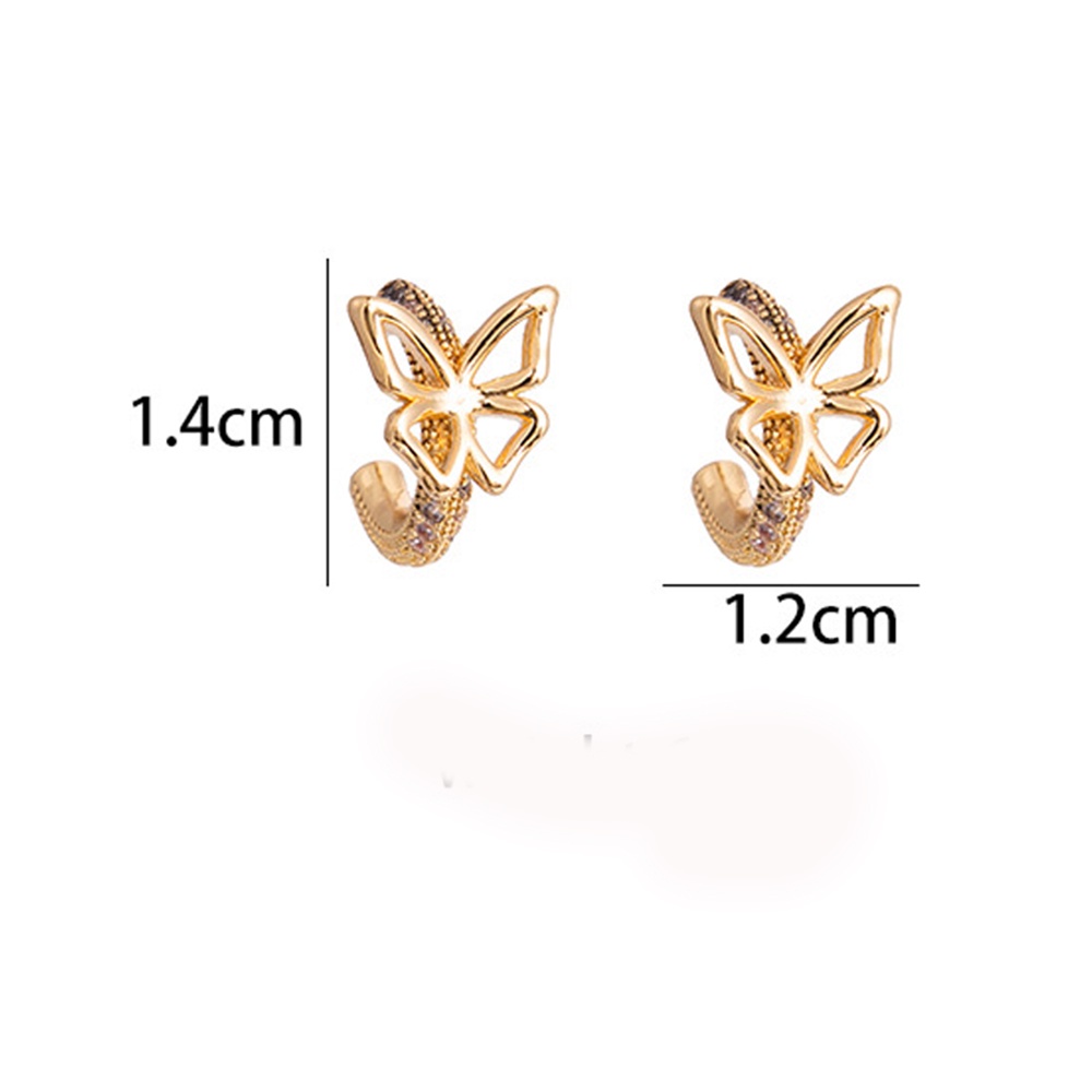 Anting Stud Desain Hewan Butterfly Bahan Metal Lapis Emas Untuk Wanita