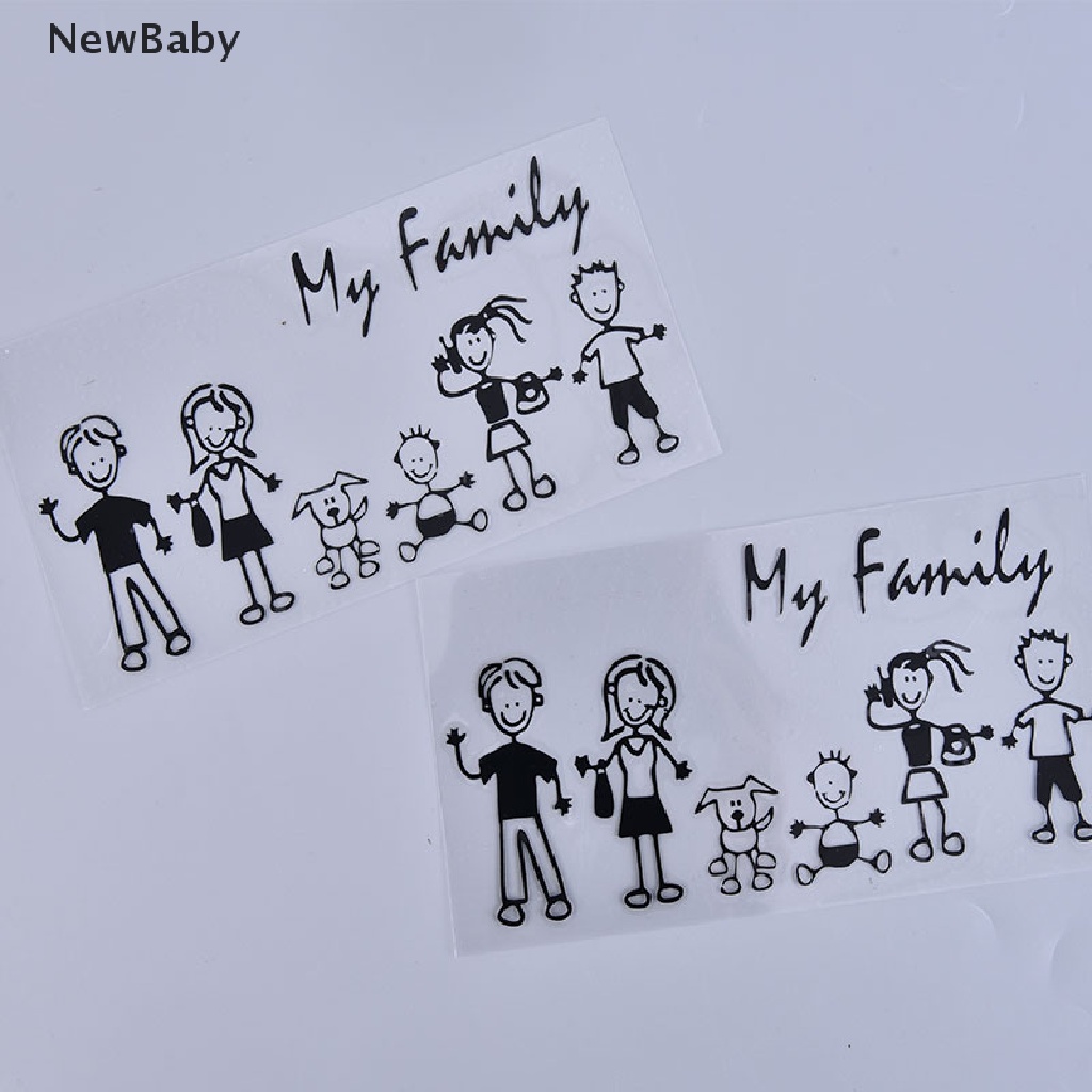 Newsticker Decal Dekorasi Kaca Jendela Mobil Motif Gambar Keluarga Bayi Dan Anjing My Mom