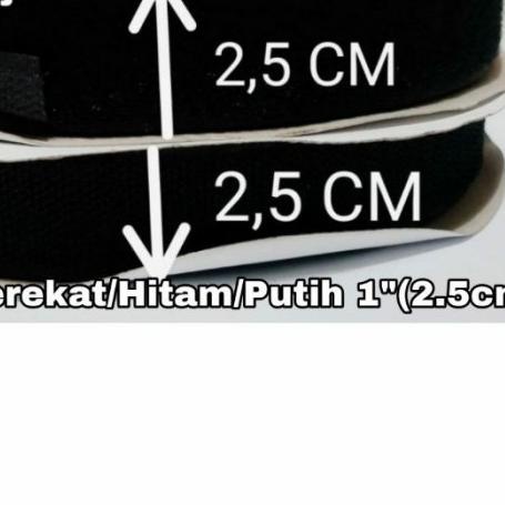 

♤ Velcro/Perekat set 1" (2.5cm) Hitam/Putih - 1"-hitam ☀