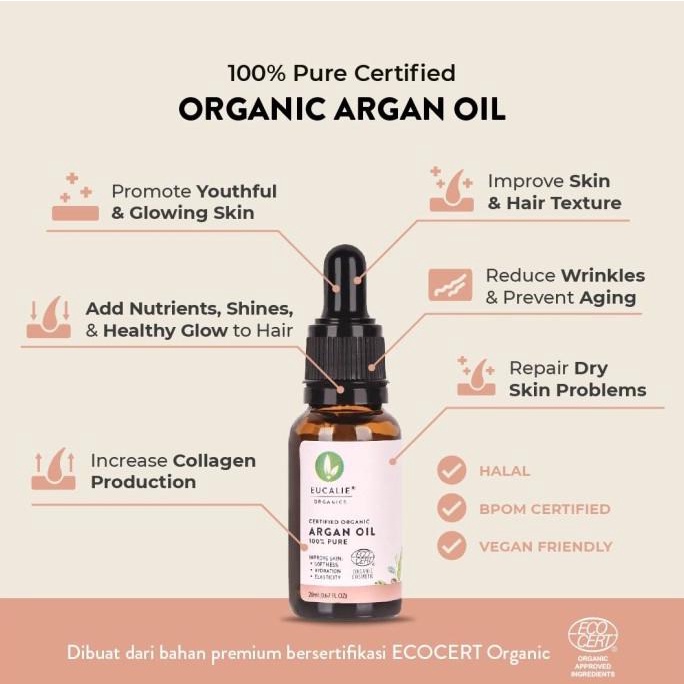 

Eucalie Certified Organic 100 % Argan Oil
