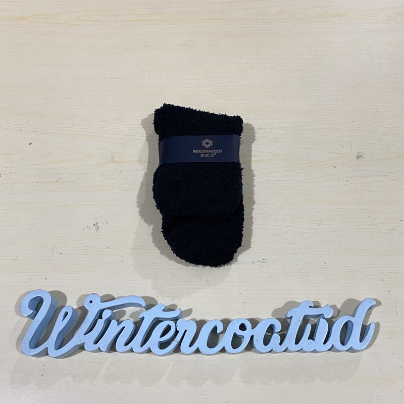 Kaos Kaki wool thermal socks unisex cowok cewek wol hangat tebal pria wanita import-1. Hitam