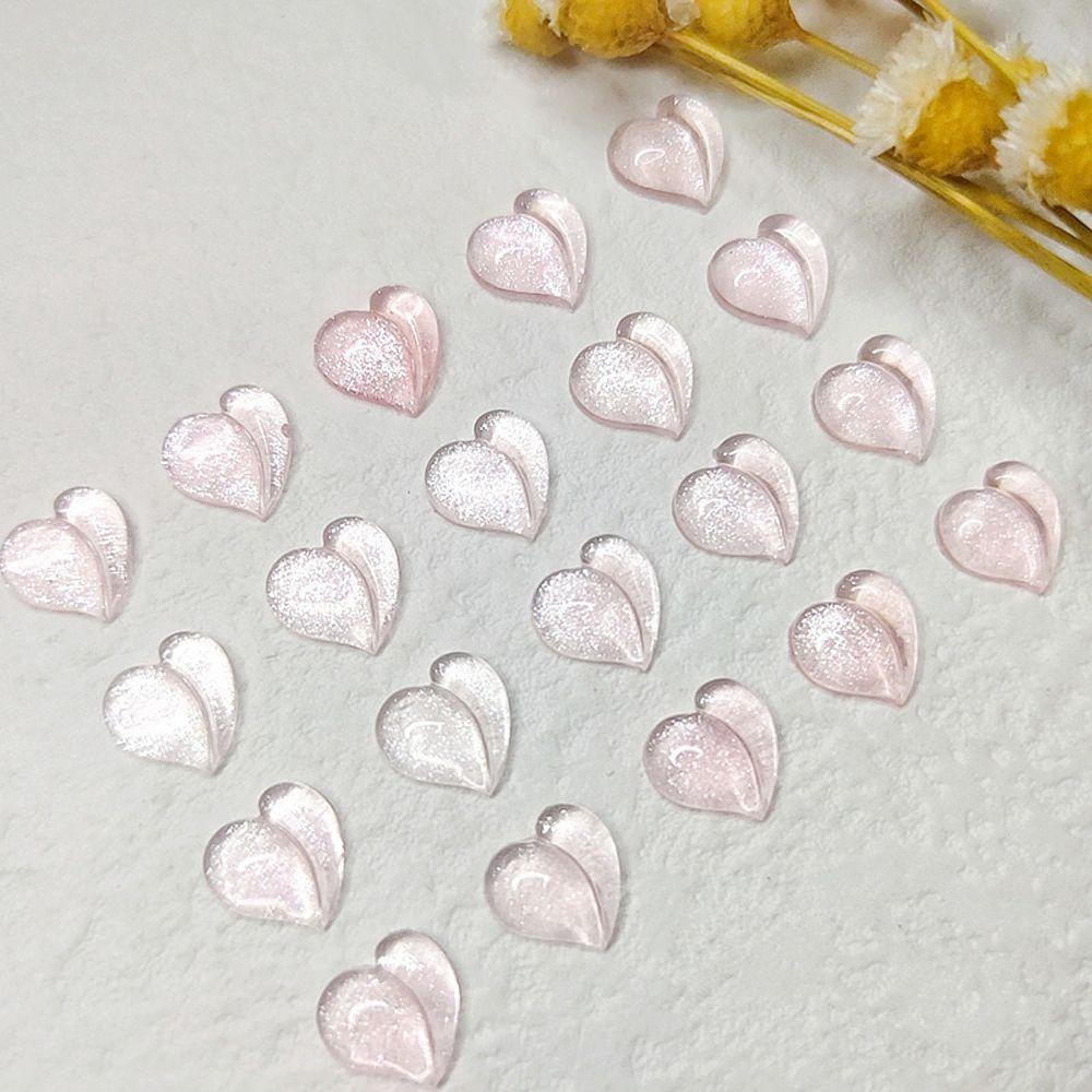 Mxbeauty Glitter Jantung Kuku Charms Multi Bentuk 100 Pcs Cinta Hati Peach Jantung Kuku Berlian Imitasi Kristal Manikur Aksesoris