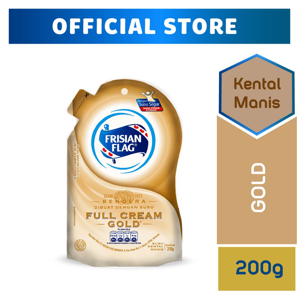 Frisian Flag Susu Kental Manis Gold Pouch 200gr
