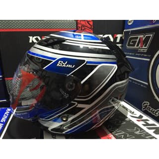 Helm KYT DJ Maru Motif black Blue