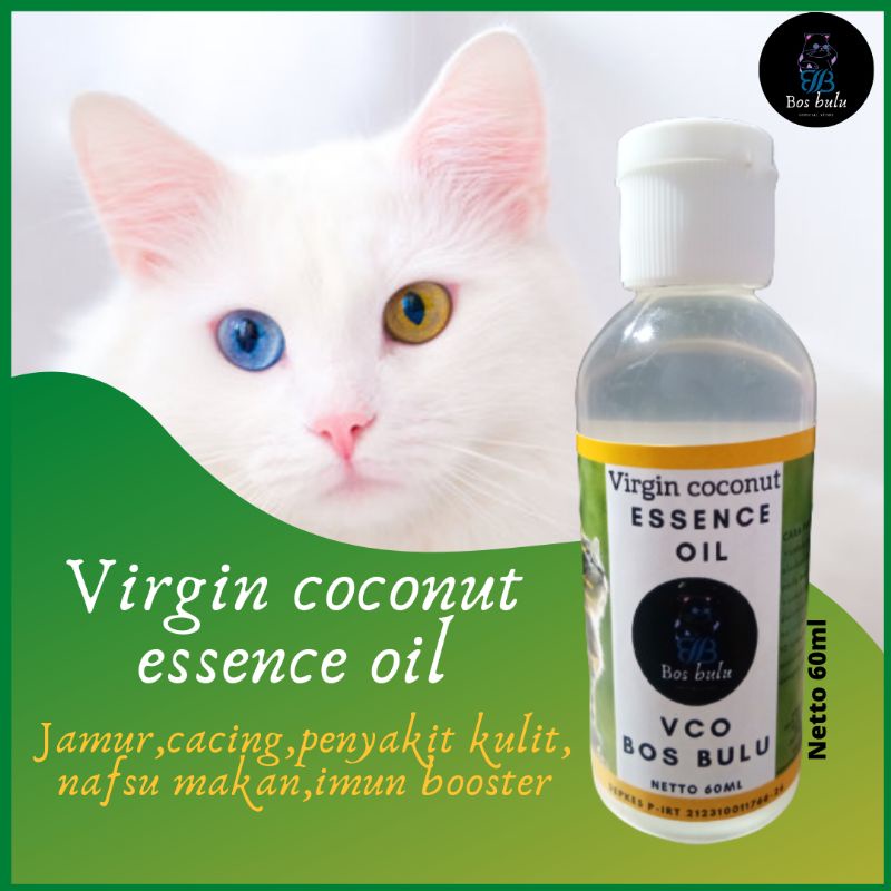 Bos bulu vco minyak virgin coconut essence oil obat vitamin jamur cacing scabies parasit penyakit kulit luka kucing 60ml