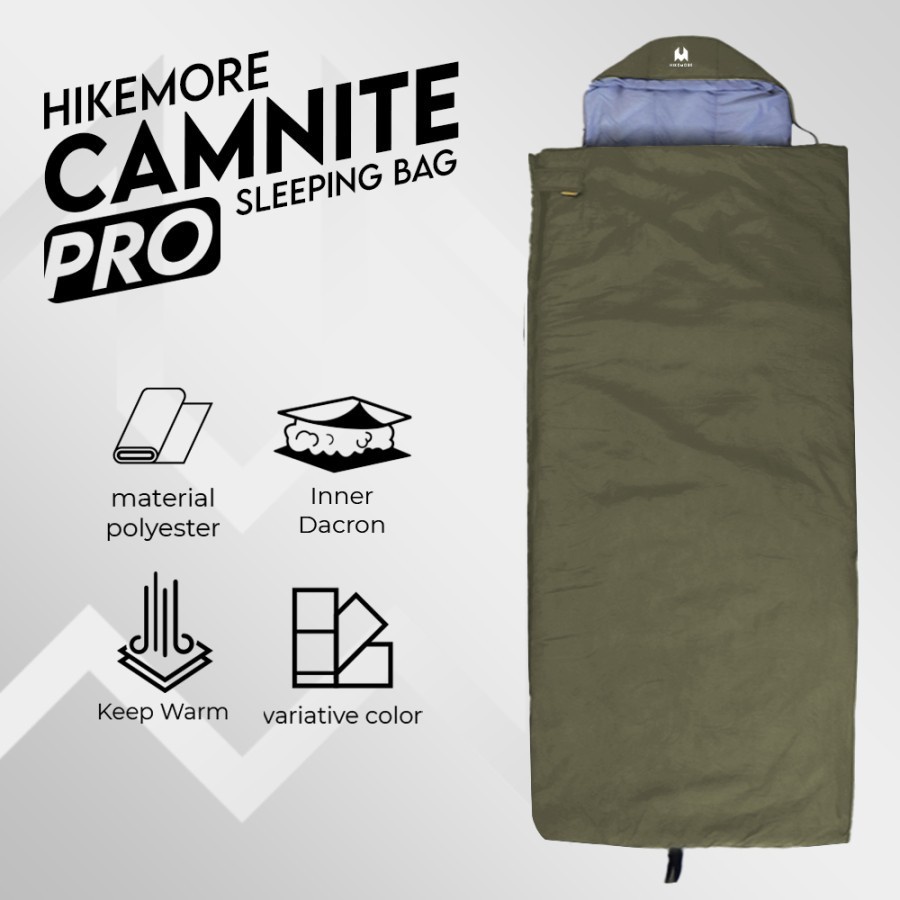 Hikemore Camnite Sleeping Bag Dacron Tebal Outdoor Water Repellent Original