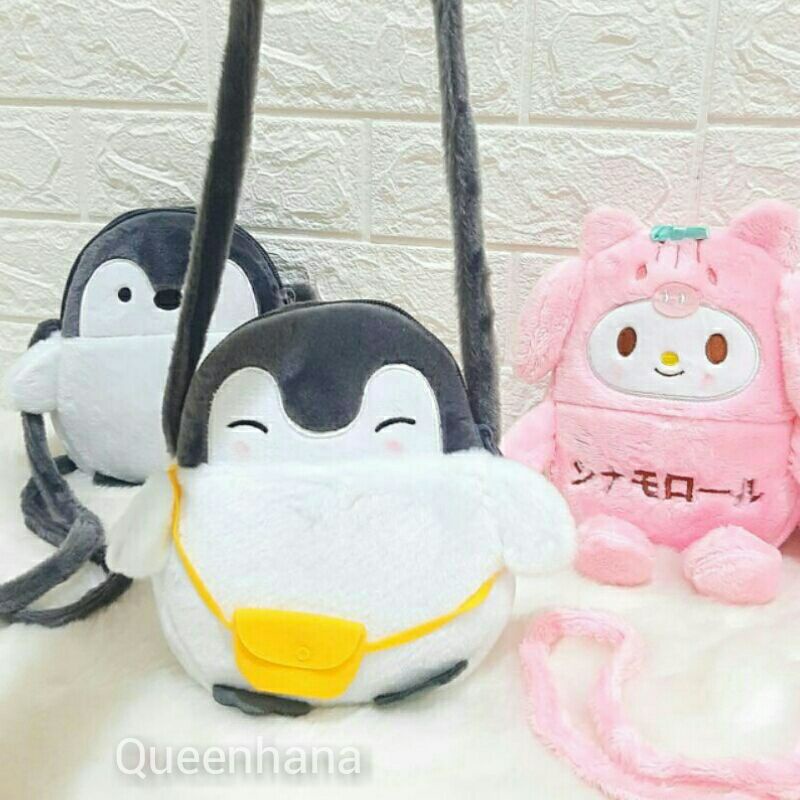 Tas Selempang Boneka Floopy Tas Selempang Anak Pinguin &amp; Melody