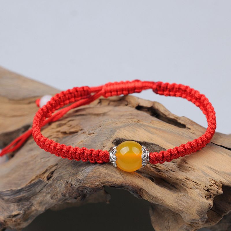 Gelang Lucky Red String Rope Agates Beads