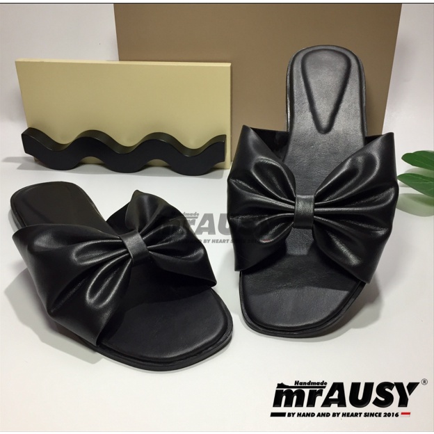 Sandal Wanita Teplek Flat Selop mrAUSY Strap 1 Kupu-Kupu