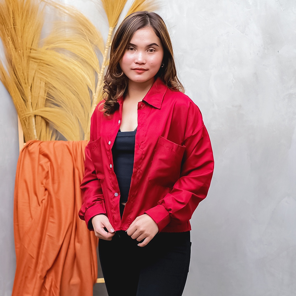 AFI - EC - Kemeja Wanita Gita Rami Basic / Kem Tasa-Maroon