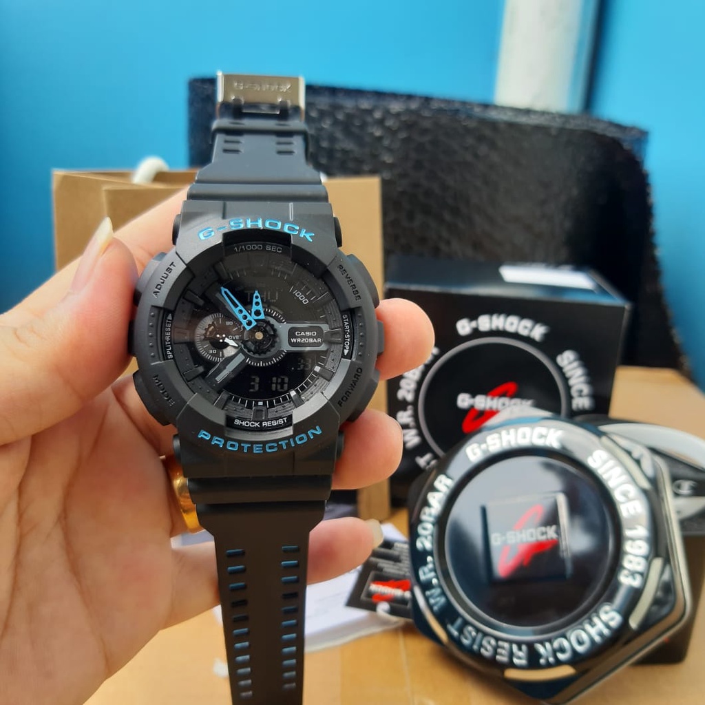 Casio G-shock GA110 / Gshock GA110 Water Resistant Fullset - BLACK BLUE