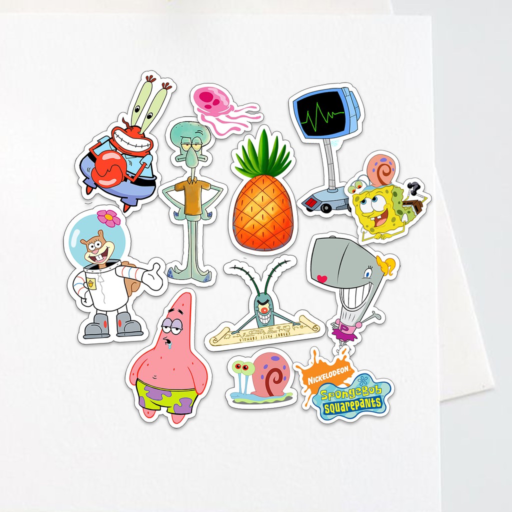 

Sticker Aesthetic Stiker Tumblr Handphone Spongebob (isi 12 pcs)