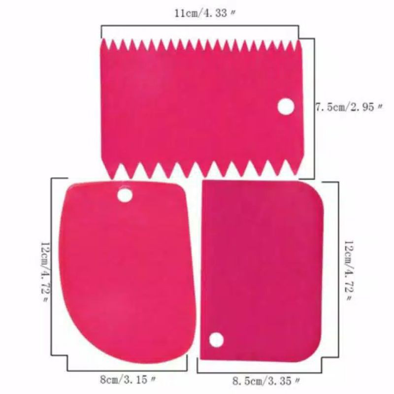 screper 3 pcs kue alat untuk mendekorasi kue perata kue