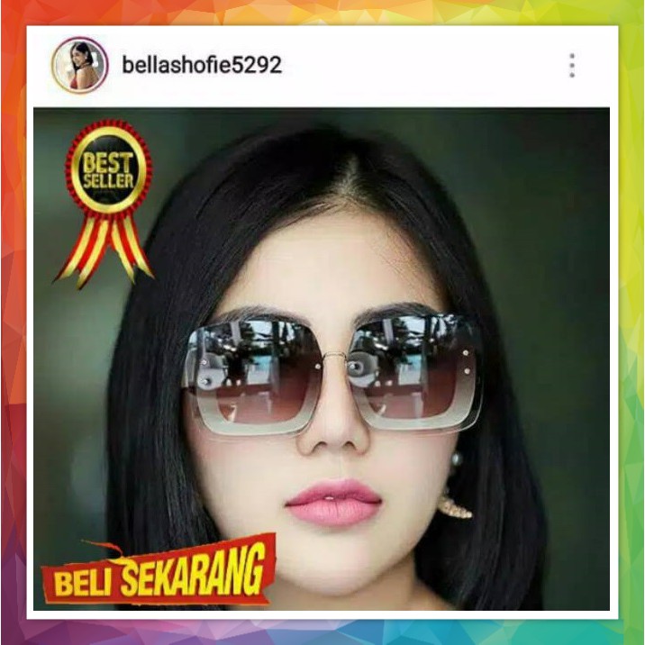 Grosir (SSC) [ COD ] KACAMATA WANITA MIUMIU GLITER CREAM Premium Termurah