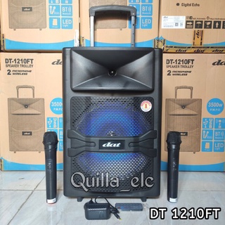 Speaker Portable 12 inch DAT DT 1210FT Free 2 Mic Wireless
