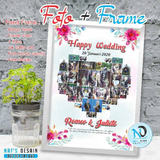 Foto Custome Love dan Frame Fiber (10RS/A4)